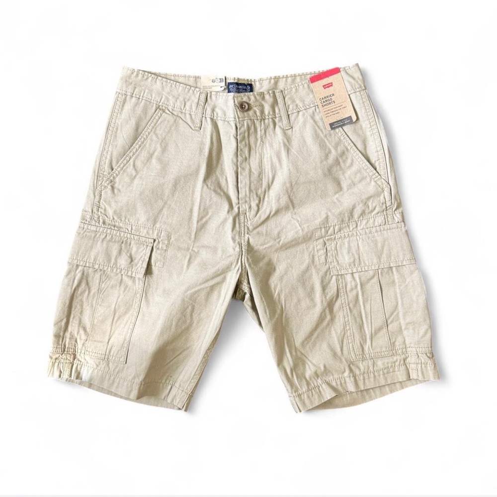 NEW Levi's Carrier Cargo Utility Shorts Snap Pockets Ripstop Men's Size 30 TAN